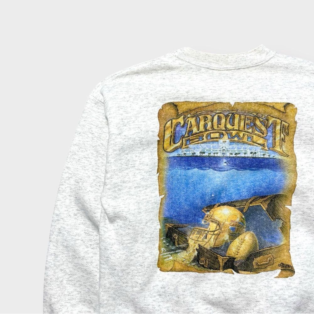 Vtg 90s CarQuest Bowl College Football Sweatshirt, NCAA 2-Sided, NFL Miami M - Picture 3 of 7